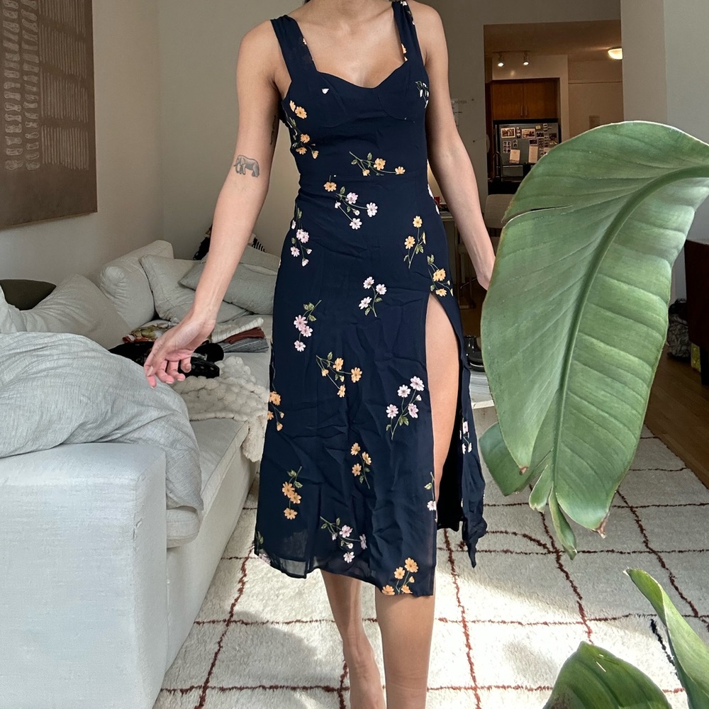 Floral Black Dress